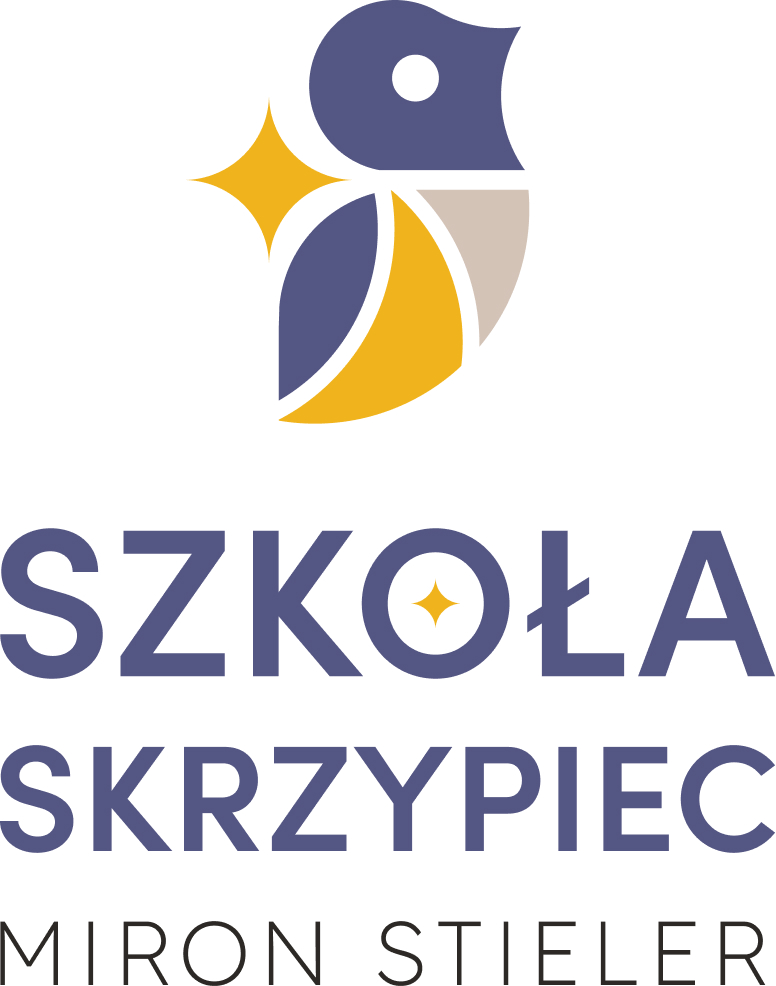 Logo Szkoła Skrzypiec Miron Stieler – stylizowany ptak ze złotą gwiazdą